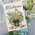 thumbnail image 4 of Welcome Summer Beach House Flag 28x40 Inch Double Sided Outside Starfish Coastal Green Eucalyptus Leaves Ocean Sea Conch Marine Bowknot Yard Outdoor Decoration, 4 of 6