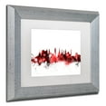 thumbnail image 3 of Trademark Fine Art "Glasgow Scotland Skyline Red 2" Canvas Art by Michael Tompsett, White Matte, Silver Frame, 3 of 4