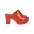 thumbnail image 2 of Melissa Mule Women PVC Jelly Peep Toe Platform Chunky Heel Mule HC24, 2 of 5