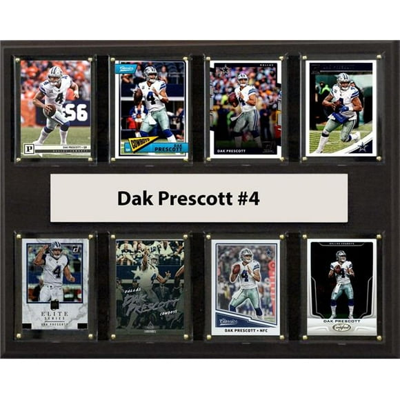 C&I Collectables 1215PRESCOTT8C NFL 12 x 15 in. Dak Prescott Dallas Cowboys 8-Card Plaque
