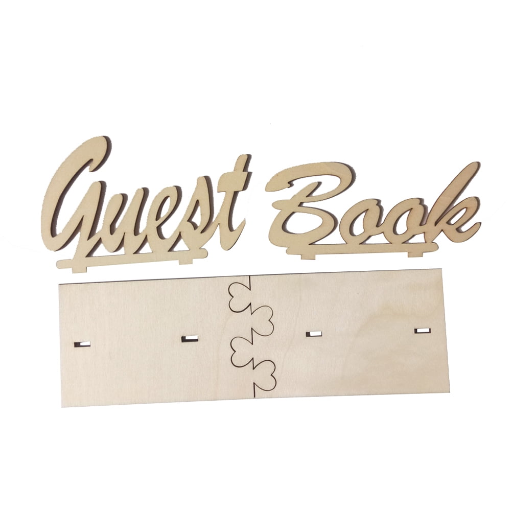 Rustic Wooden Wedding Guest Book Sign Board Birthday Baby Shower Sign-In DIY 
