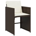 thumbnail image 5 of vidaXL 11 Piece Patio Dining Set with Cushions Brown Poly Rattan, 5 of 9