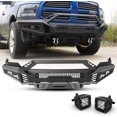 thumbnail image 3 of 4 IN 1 Front Bumper(Side Wings+Bull Bar+Skid Plates)&Rear Bumper w/LED Pod Lights+D-Rings For 2013-2018 Ram 1500 Pickup Truck Excluding Rebel and For 2019-2024 Dodge Ram 1500 Classic Exculding Warlock, 3 of 17