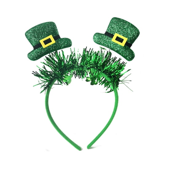 Qholemyo St Patricks Day Accessories Green Decorations Colorful Stripe Tassel Headband Irish Festival Party St Patricks Day Headpiece