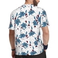 thumbnail image 2 of Wukai Lilies Flowers Print Men's Short-Sleeved Mesh T-Shirt,Quick-Dry Short Sleeve Workout T-Shirt-X-Small, 2 of 8