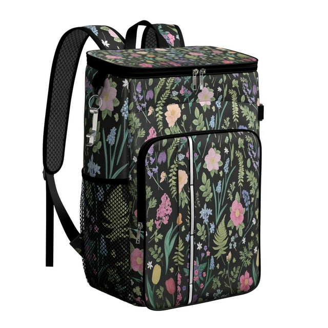 Abstract Floral Watercolor Garden Print Backpack Cooler - 20L High Capacity for Outdoor Enthusiasts
