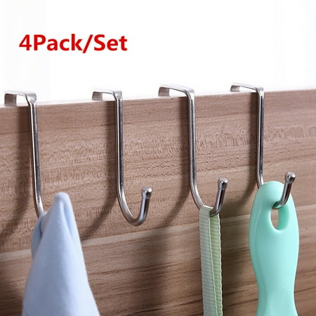 

WOXINDA 4Pcs Stainless Steel Over The Door Hook Storage Hanger Flower Basket Holder