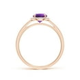 thumbnail image 2 of ANGARA Natural 0.8 Ct. Amethyst with Diamond Halo Ring in 14K Rose Gold for Women (Ring Size: 3), 2 of 9