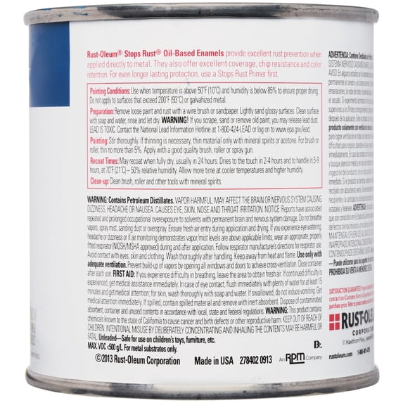 Rust-Oleum Stops Rust Gloss Royal Blue Protective Enamel Paint, 8 fl oz