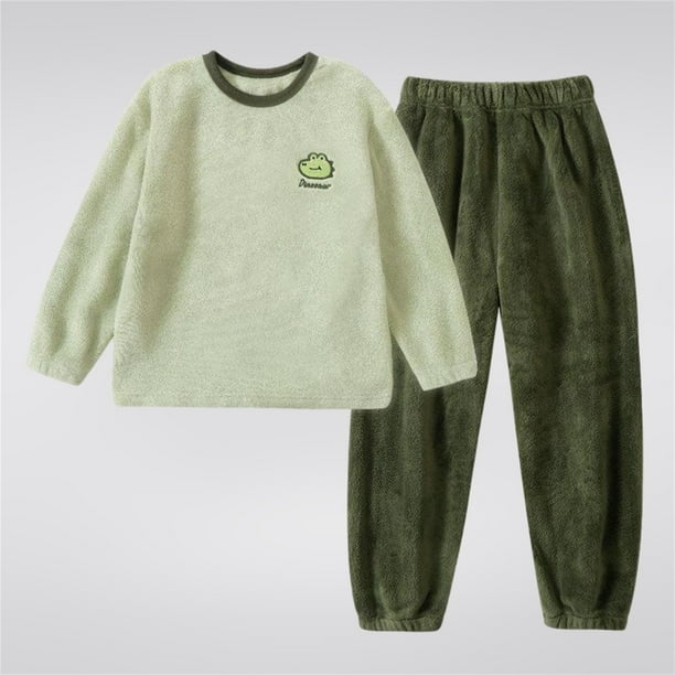 Cowsor 2 Piece Pajamas Set Kids Sleepwear Cartoon Printed Nightwear Cotton Long Sleeve Shirt Pants Loungewear