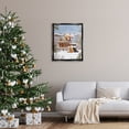 thumbnail image 2 of Stupell Industries Ponies & Dogs Winter Farm Scene Holiday Painting Black Floater Framed Art Print Wall Art, 2 of 6