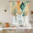 thumbnail image 3 of Orange Teal Red Tie Up Curtain Valance for Window, Adjustable Rod Pocket Window Curtains Shades, Boho Ethnic Abstract Splashing Art Light Filtering Valance Drapes for Cafe Living Room Bedroom 52"x45", 3 of 9