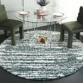 thumbnail image 2 of SAFAVIEH Fontana Danny Abstract Shag Area Rug, Green/Ivory, 6'7" x 6'7" Round, 2 of 7