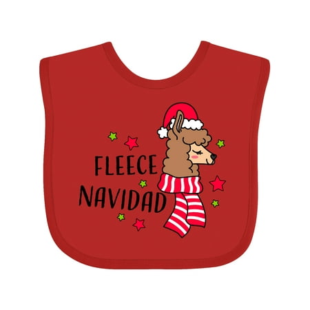 

Inktastic Christmas Llama Fleece Navidad Humor Gift Baby Boy or Baby Girl Bib