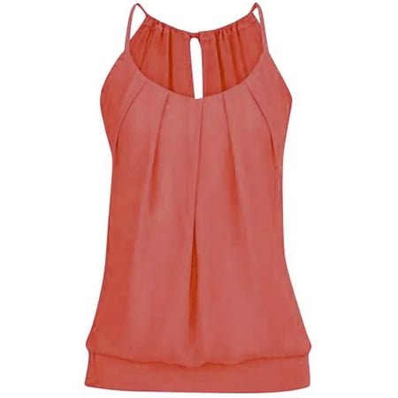 

koaiezne Tops Polyester O-neck Party Women Camisole with Bra Shelf Idol Top