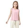 thumbnail image 6 of ZACPNCV Girls Workout Tank Tops Loose Fit Open Back Running Shirts Sleeveless Quick Dry Athletic Gym Yoga Top Pink 8-9 Years, 6 of 9