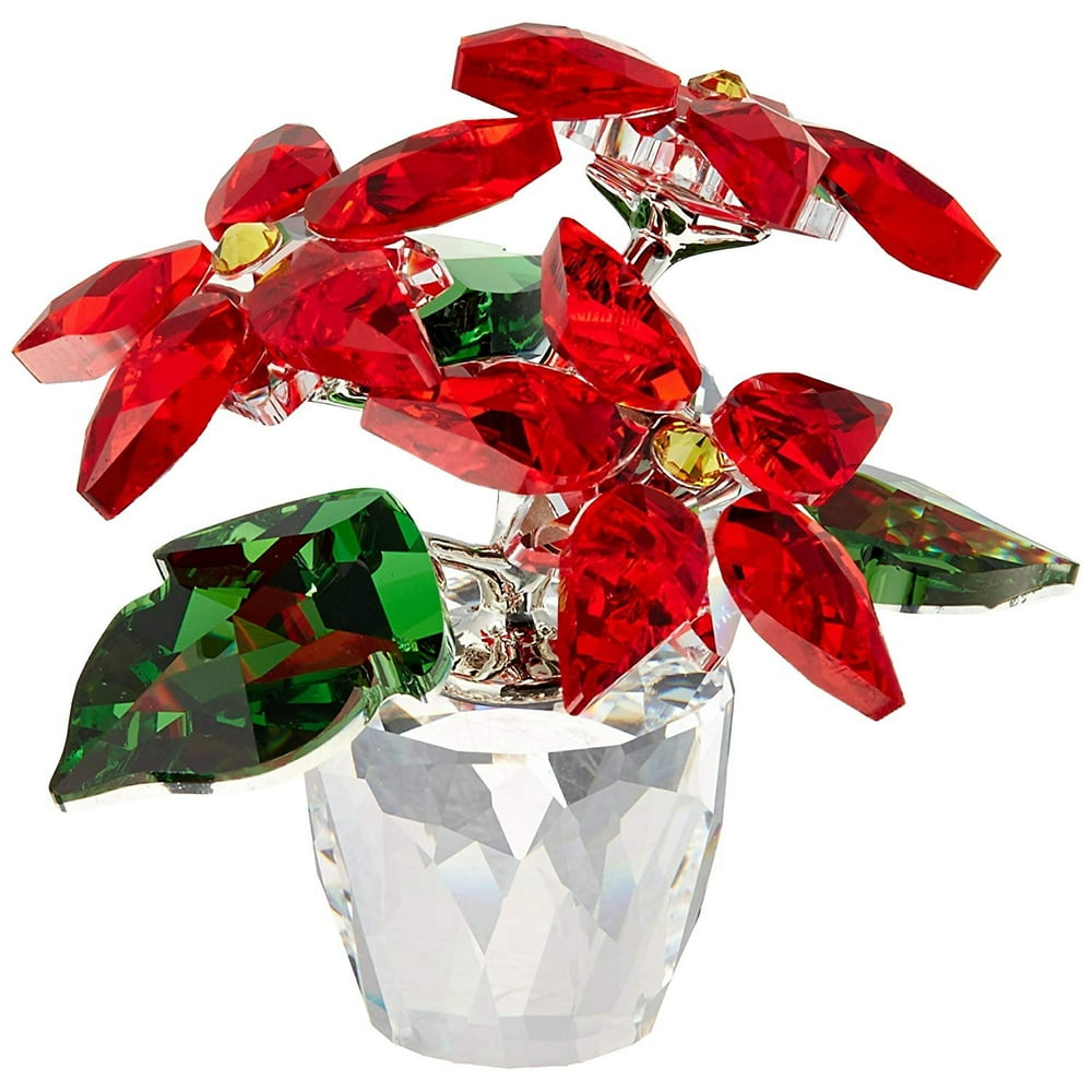 Swarovski Crystal Poinsettia, Small Figurine, Crystal, Decoration