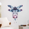 thumbnail image 1 of Adhesivos de pared con diseño de libélula con flor de loto, acuarela, 40 x 60 cm, 1 of 3