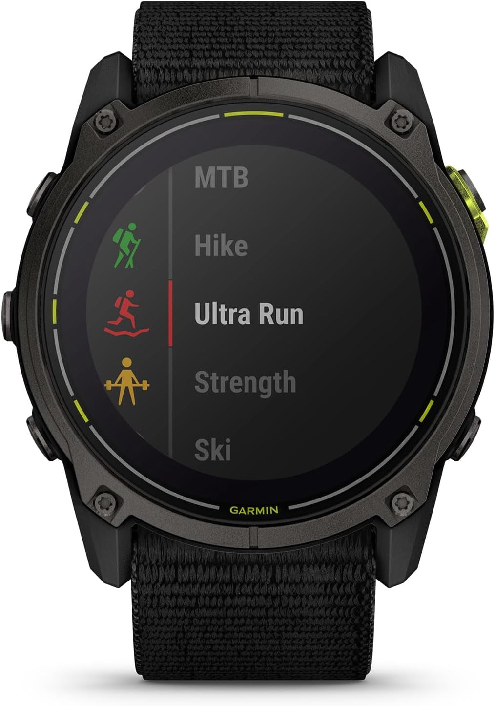 Restored Garmin Enduro 3 GPS Smartwatch 51mm Solar Sapphire, Ultra Battery Life, Mapping, Built-in LED Flashlight, Carbon Gray DLC Titanium, Black UltraFit Nylon Strap (Refurbished)