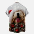 thumbnail image 5 of IROINNID Christmas Button Up Shirt for Men Funny Print Hawaiian Shirt Xmas Holiday Vacation Gift Button Tops,White, 5 of 5