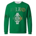 thumbnail image 4 of Men's St. Patrick's Day Ireland Crew Neck Long Sleeve Pullover Sweatshirt Casual Celtic Cross Top, 4 of 5