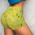 thumbnail image 4 of Balery Bright Lemons Printed Workout Shorts for Women Seamless Scrunch Short Gym Yoga Running Sport Active Exercise Fitness Shorts-Large, 4 of 8