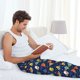 thumbnail image 5 of Balery Planets And Stars Pantalones de pijama para hombre, pijama ultraligero, pantalón de descanso-Large, 5 of 6