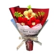 thumbnail image 4 of Ramo de flores de punto R, flores de ganchillo, decoración, adorno tejido a mano, acabado Rojo, 4 of 9