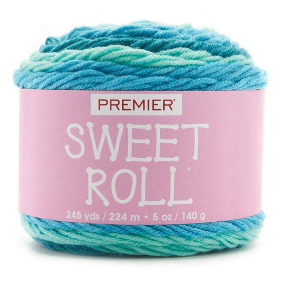 Premier Yarns Sweet Roll Yarn, #4 Medium Weight, Acrylic Yarn for Crochet and Knitting, Frosty Swirl