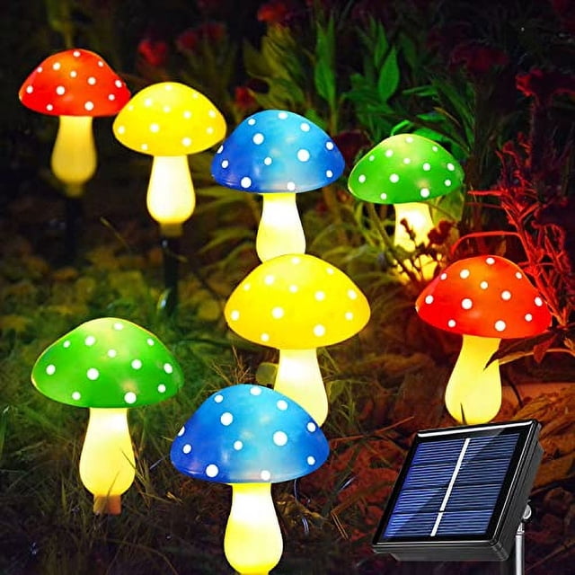 Luces solares tipo hongo Windpnn paquete de 8 modos resistentes al agua