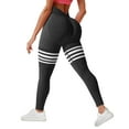 thumbnail image 5 of Audhol Workout Leggings for Women Women's Striped Outdoor Leggings High Waisted Hip Yoga Running Pants Yoga Pants Women Dark Gray S, 5 of 7