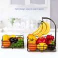 thumbnail image 5 of Fuleadture 2 Tier Disassembly Square Hanging Fruit Baskets with Banana Holders in Kitchen for countertop,(Bronze), 5 of 6