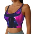 thumbnail image 2 of Pofeuu Neon Toy Cat Reflections Print Sports Bra for Women Sexy Vest Yoga Running Gym Fitness Crop Bras Tops-, 2 of 8