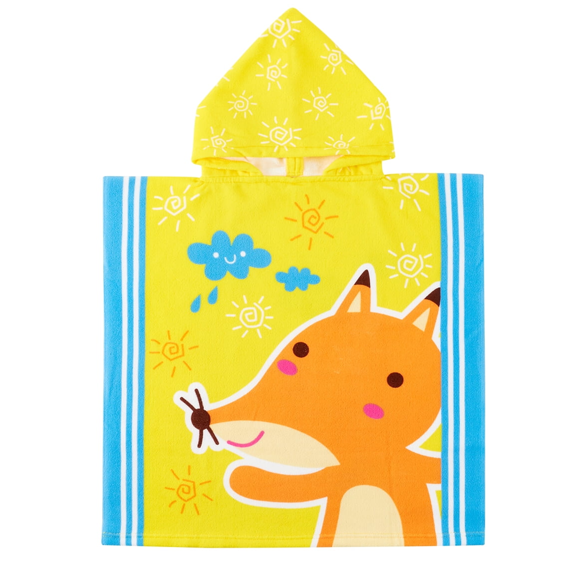 SYNPOS Baby Kids Bath and Beach Hooded Towel Wrap, 24" x 48", Orange