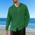 thumbnail image 5 of Mens Long Sleeve Shirts Drawstring Hooded Sweatshirt Casual Button Shirts, 5 of 5