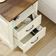 thumbnail image 6 of Hommpa Farmhouse End Tables for Living Room, Nightstand with Charging Station, Rustic Sofa Side Table with 2 Drawers and Storage Shelf, Bedside Cabinet for Bedroom, White, 6 of 11