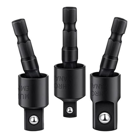 

3 Pieces 360 degree Rotatable Universal Joint Swivel Socket for Car Repair Repairs Black