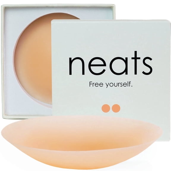 NEATS Adhesive Silicone Round Nipple Covers - 1 pair (Champagne) - L/XL