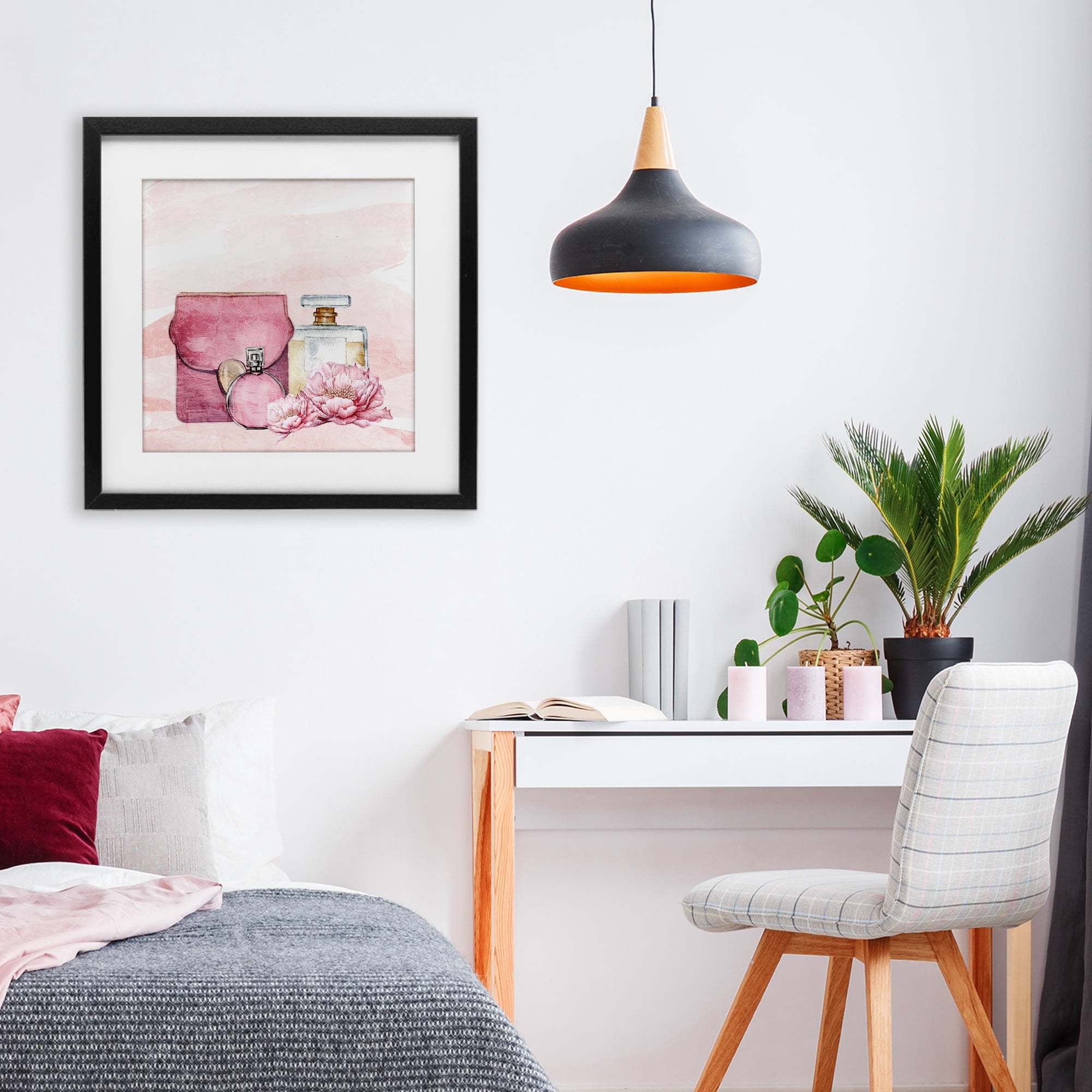 Stupell Industries Blush Glam Time Collection Black Framed Print Under Glass, design by Kim Allen