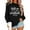 Black, variant on Hold On Let Me Overthink This Sweatshirts for Women Long Sleeve Crewneck Funny Graphic Sweatshirt Pullover Tops
