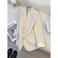thumbnail image 1 of Chaqueta de manga larga para mujer, Blazer con muescas de un solo pecho, informal, color liso, elegante, para oficina, Otoño e Invierno, 1 of 5