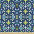 thumbnail image 2 of Ambesonne Oriental Fabric by the Yard Upholstery, Ornamental Details Flowers, 10 Yards, Lavender Yellow, 2 of 5