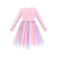 thumbnail image 2 of Girls Dress Sequin Stripe Ruffle Fairy Rainbow Colorful Long Sleeve 7 Years, 2 of 6