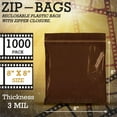 thumbnail image 2 of Amber UV Guard Zip Bags, 3 Mil Light-Reducing LDPE, 1000 Count, 8 x 8 in, 2 of 7