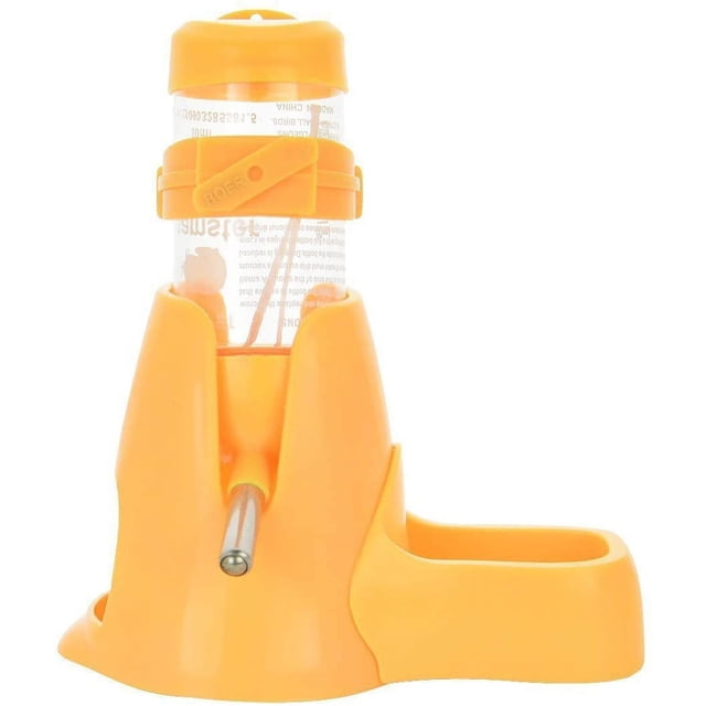 Dispensador de agua para animales pequeños, hámster, cobaya, conejo, rata, hurón, jerbo, chinchilla, 80 ml, amarillo