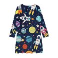 thumbnail image 4 of GERsome Girls Long Sleeve Dress Crewneck A Line Twirly Skater School Party Playful Print Dress 4-14 Years, 4 of 4