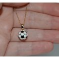 thumbnail image 4 of 14k Yellow Gold and Enamel Soccer Ball Pendant and Cable Chain, 4 of 4