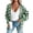 Green, variant on Womens Sweaters Long Sleeve Open Front Cardigan Color Block Plaid Knit Cardigans Sweater