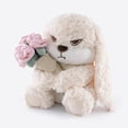 thumbnail image 2 of 11.8" Bunny Plush Stuffed Animal with Removable Pink Rose Bouquet, Ultra-Soft Interactive Cuddly Rabbit Plushie Toy, Perfect Gift for Kids, Adults for Birthday, Valentine's Day Easter and Home Decor, 2 of 6