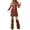 Brown, variant on Cos Clothing Hip Hop Clothing European And American Retro Print Hippie Dress Suit Women'S Casual Dress Brown L